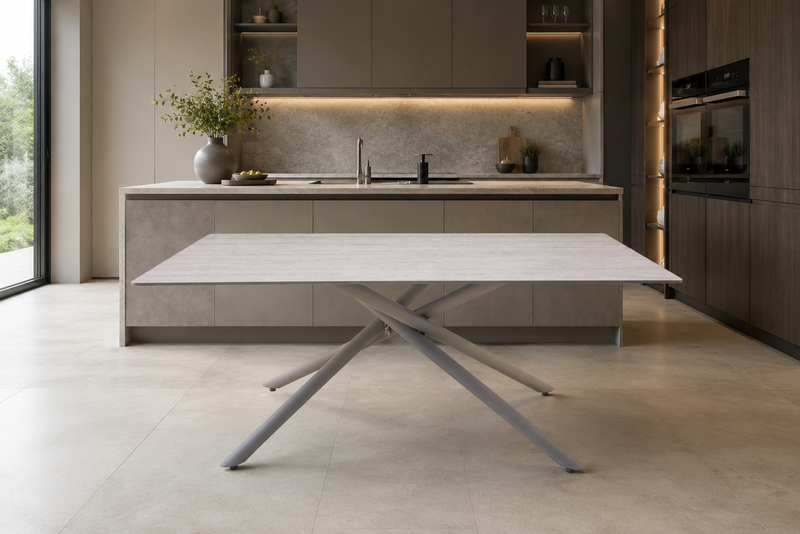 Carlos 1.8 Metre Ceramic Table with Pebble Legs