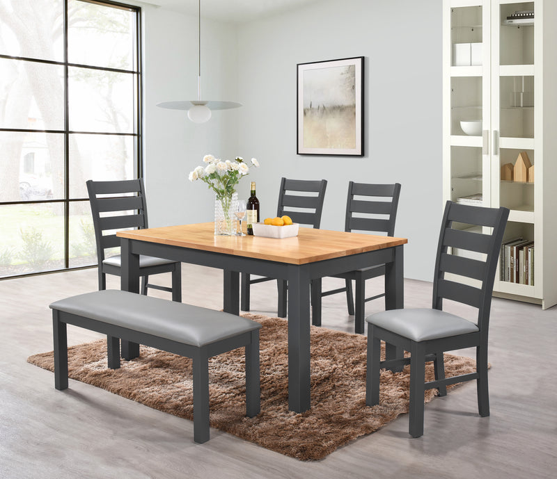 Chelsea Dining Set with 4 Chairs & Bench