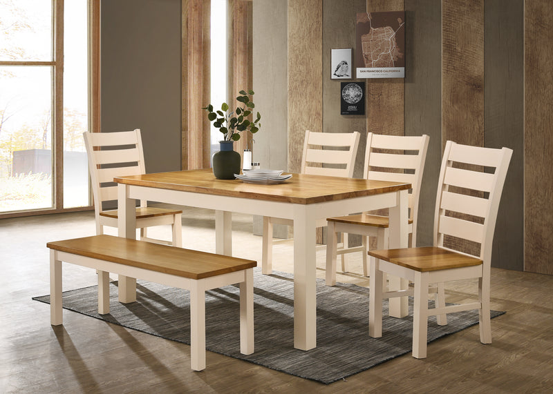Chelsea Dining Set with 4 Chairs & Bench