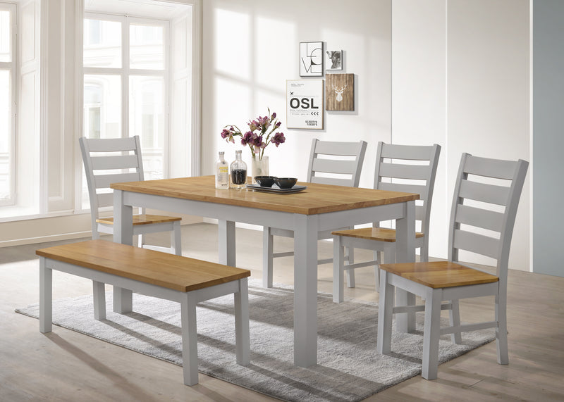 Chelsea Dining Set with 4 Chairs & Bench