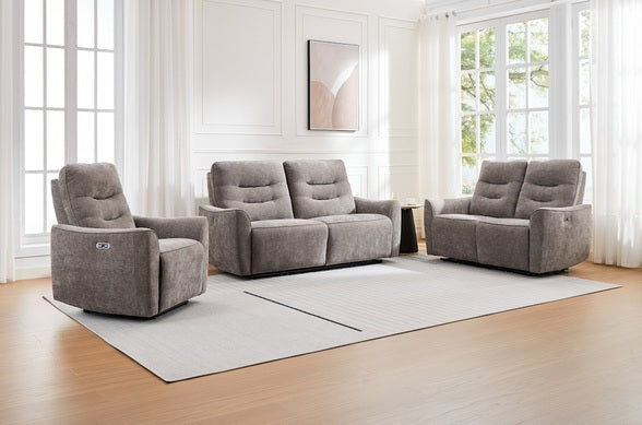 Cupar 3 Seater Electric Recliner - Stone