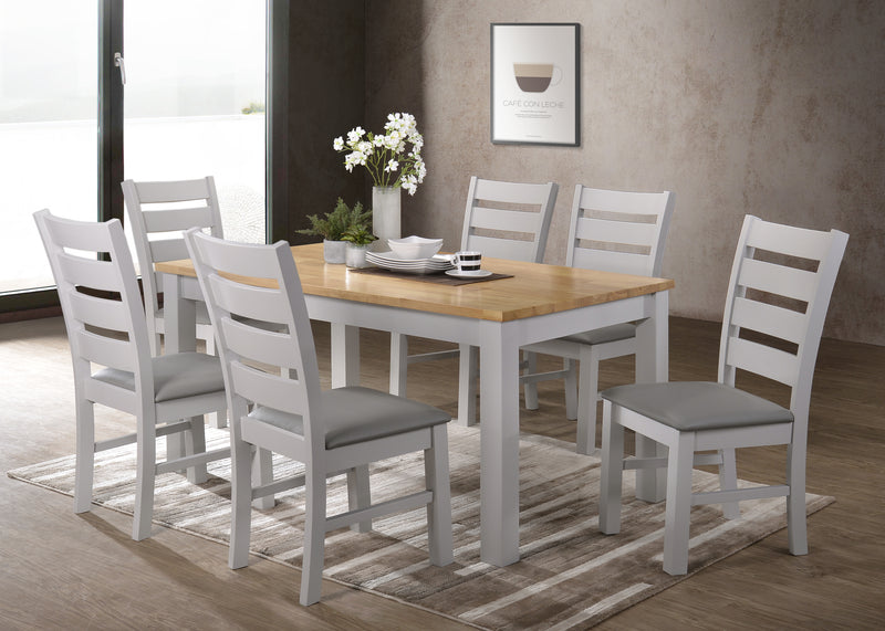 Hampshire 5' Dining Set with 6 Columbia Chairs