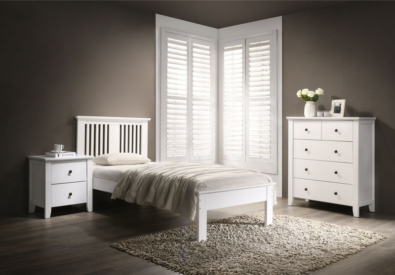 Hanna Slatted Bedframe 3ft - White
