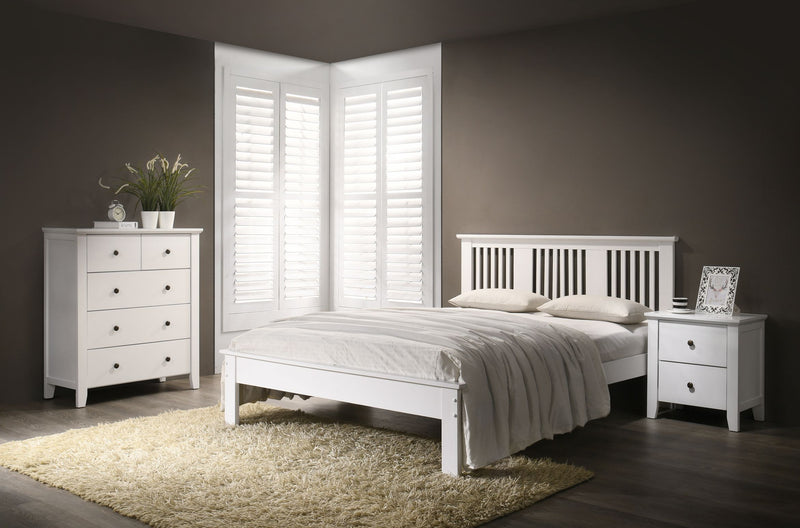 Hanna Slatted Bedframe 4ft - White