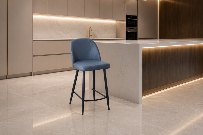 Leo Bar Stool with Black Legs