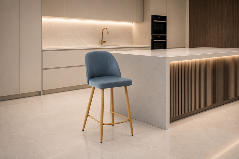 Leo Bar Stool with Oak Legs