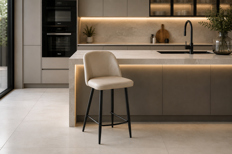Leo Bar Stool with Black Legs