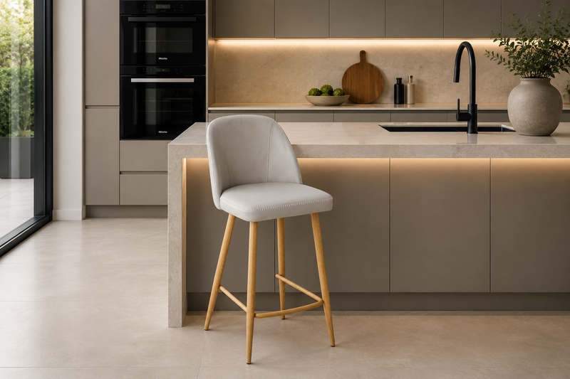 Leo Bar Stool with Oak Legs