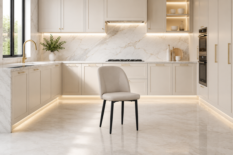 Leo Dining Chair with Black Legs