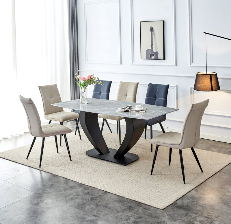 Murcia Ceramic Oval Table with Pedestal