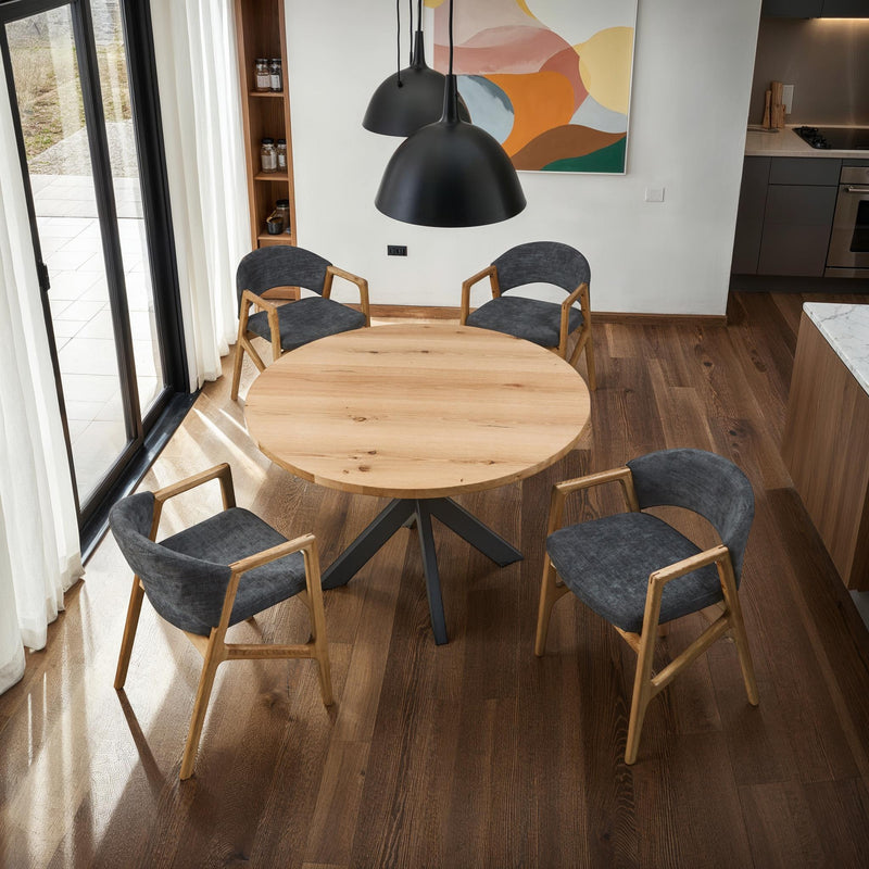 Onyx Oak 1.2m Round Dining Table