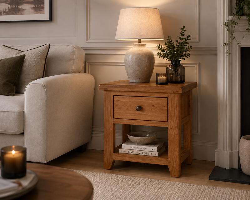 Oscar Lamp Table 1 Drawer