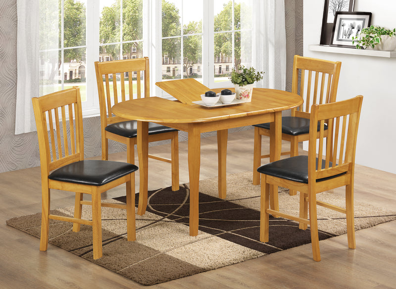 Shannon Natural Oak Extending Dining Set with 4 Chairs