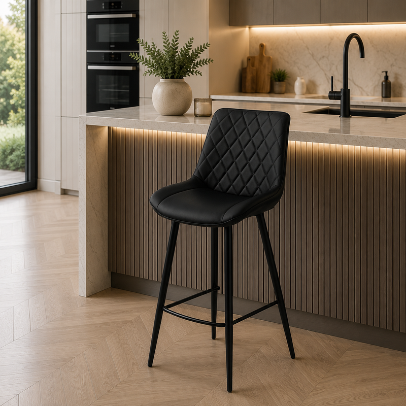 Silvia Bar Stool - Black Leg