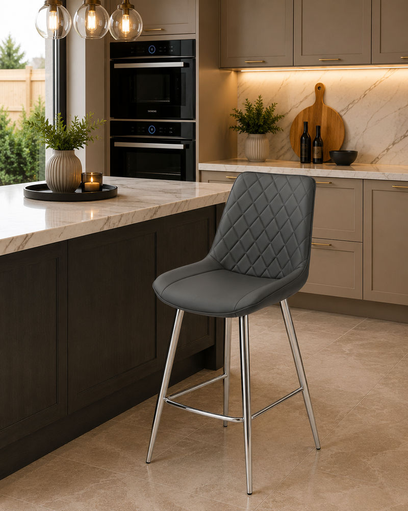 Silvia Bar Stool - Chrome Leg