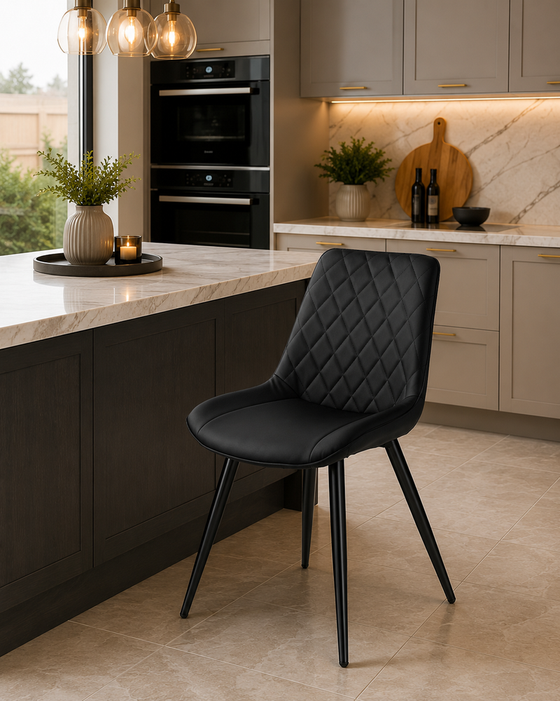 Silvia Dining Chair - Black Leg