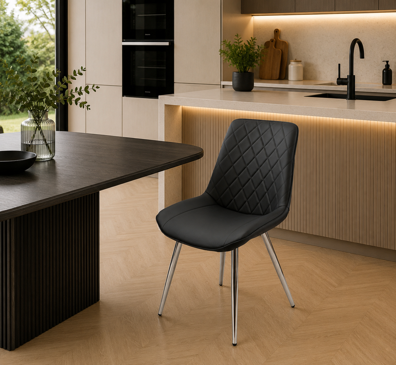 Silvia Dining Chair - Chrome Leg