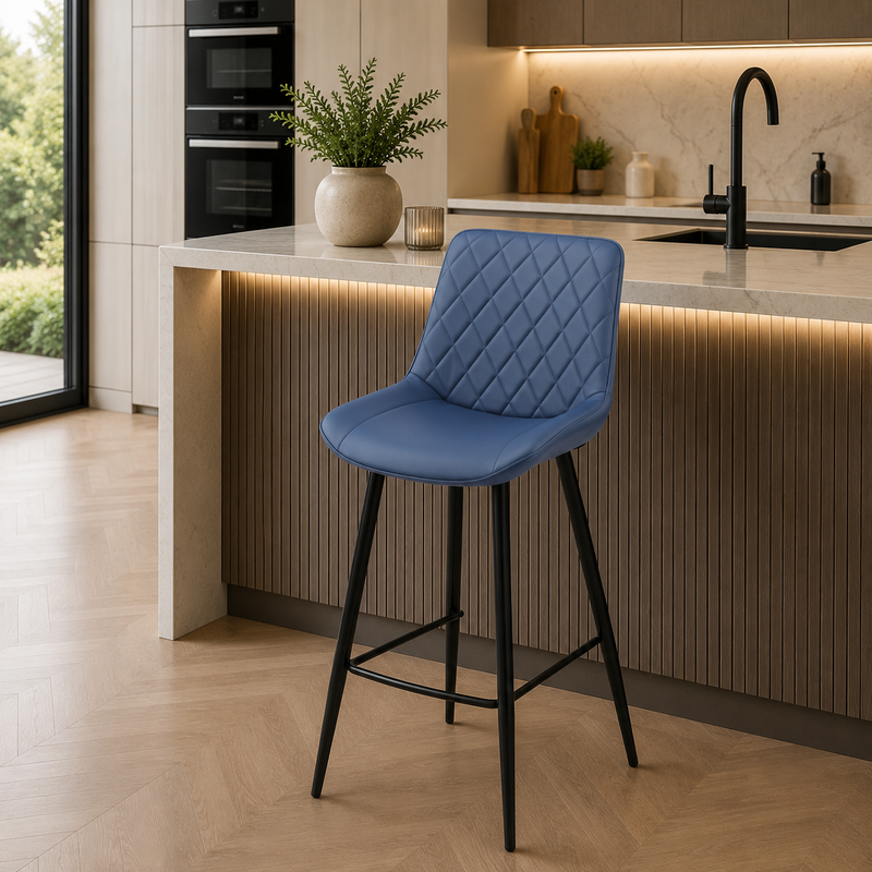 Silvia Bar Stool - Black Leg
