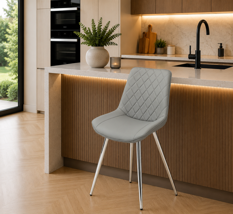 Silvia Dining Chair - Chrome Leg