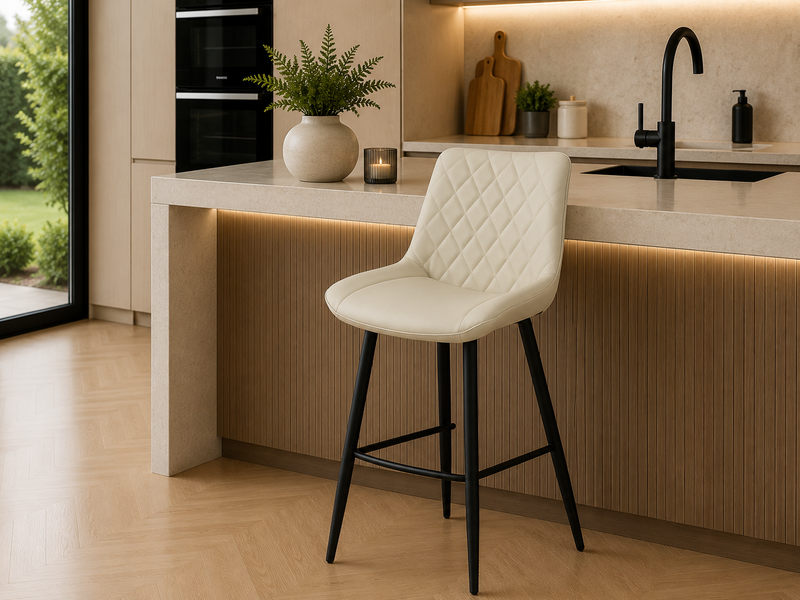 Silvia Bar Stool - Black Leg