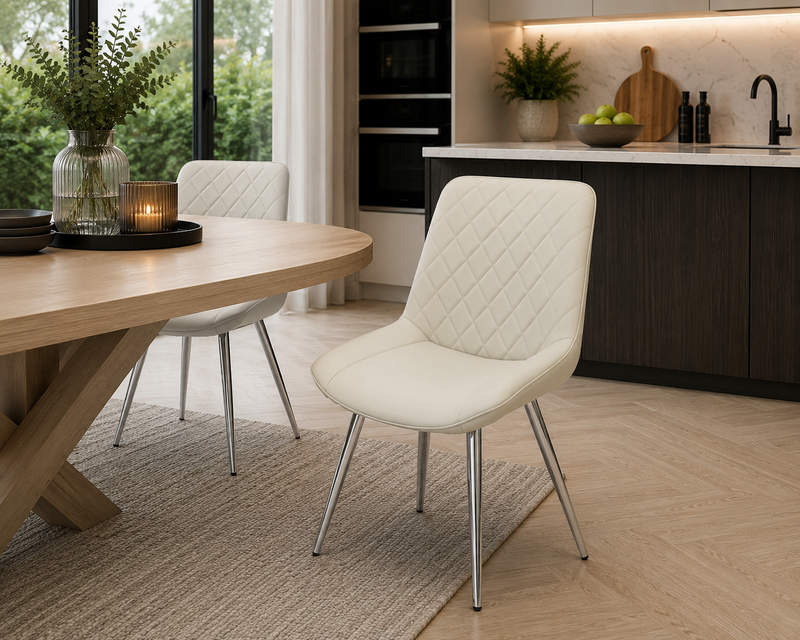 Silvia Dining Chair - Chrome Leg