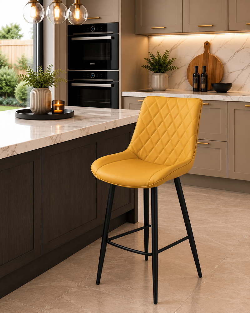 Silvia Bar Stool - Black Leg