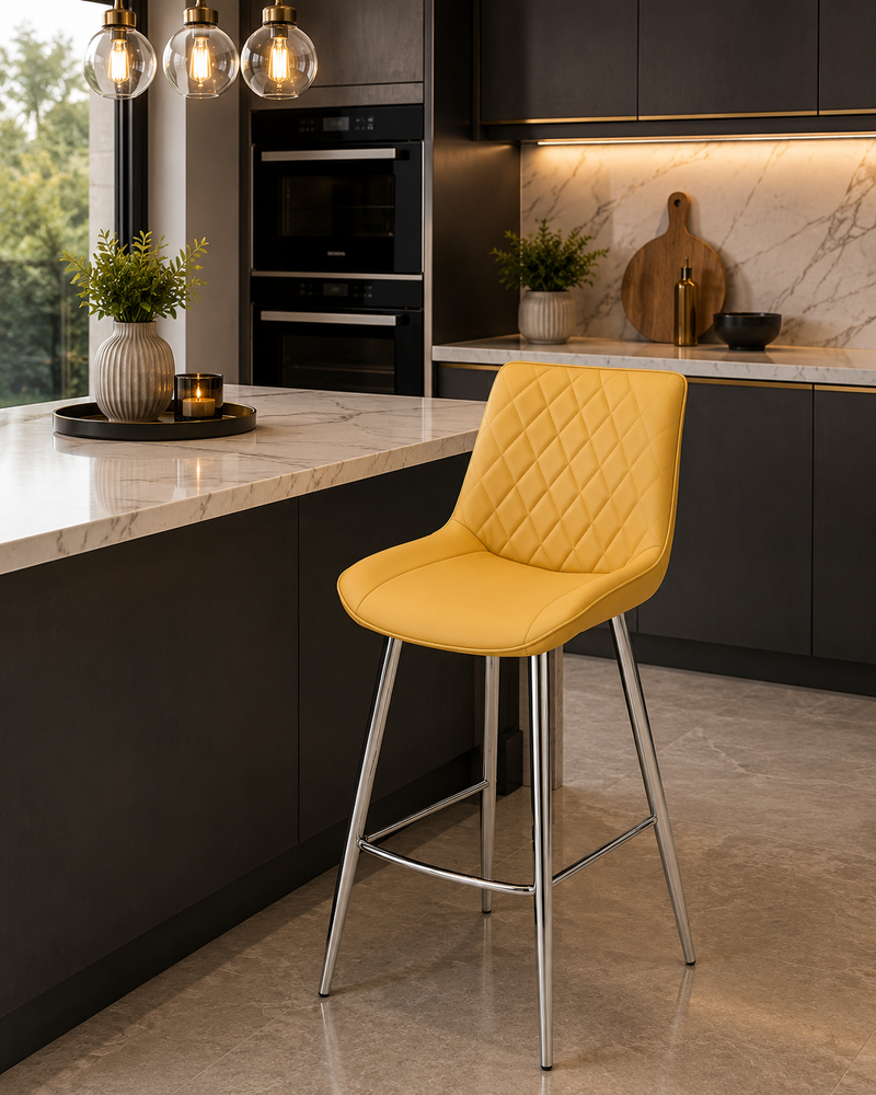 Silvia Bar Stool - Chrome Leg
