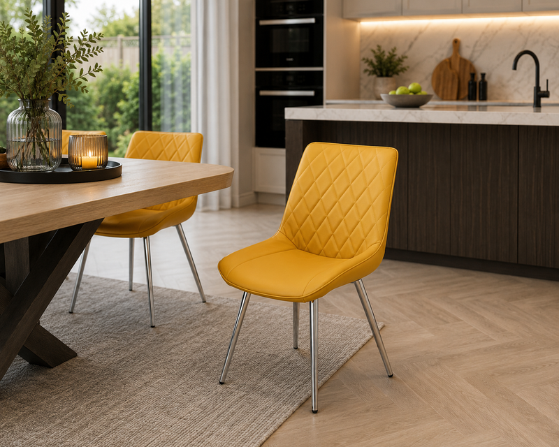 Silvia Dining Chair - Chrome Leg