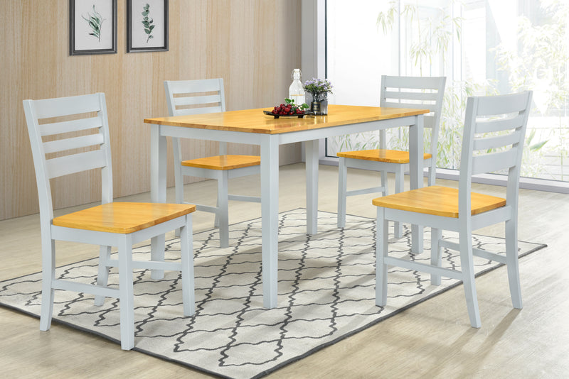 Tessa 4' Grey & Oak Dining Set with 4 Chairs